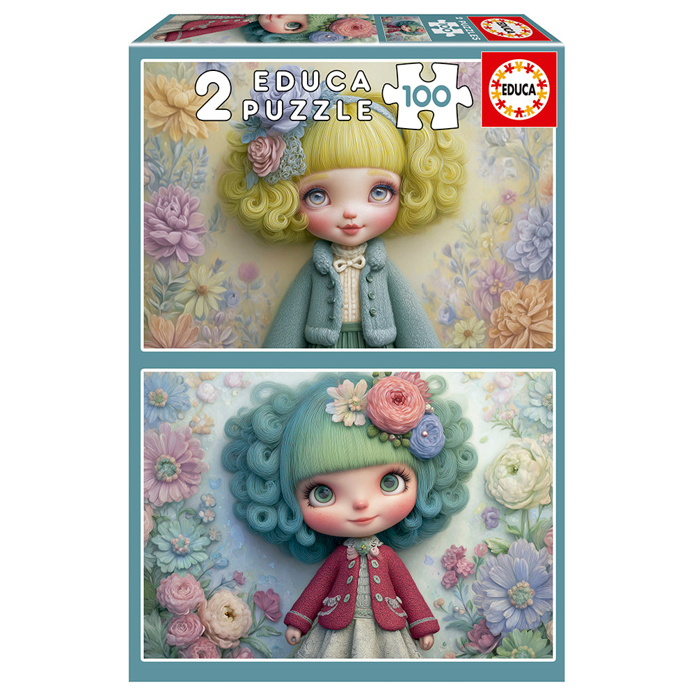 2x100 pieces puzzle - Flower Girls