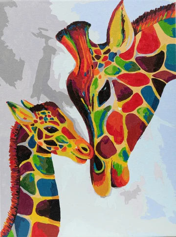 "Colourful Giraffes" Craft Buddy Paint by Numb3rs 30cmx40cm Framed Kit