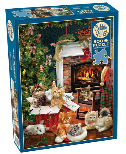 500pc Puzzle Cobble Hill Christmas Kittens