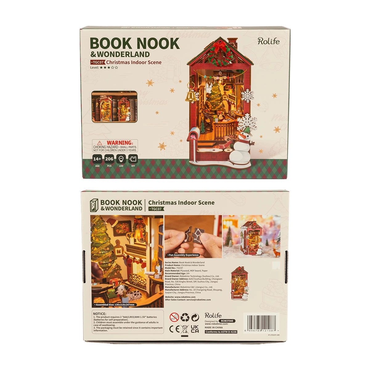 Rolife DIY Book Nook Kit - Christmas Indoor Scene TGC07