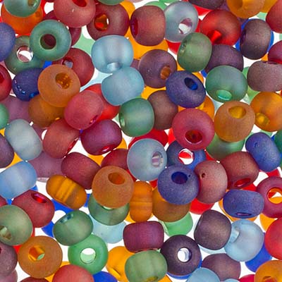 Czech Seed Beads apx 24g Vial 2/0 Rainbow Matt Mix