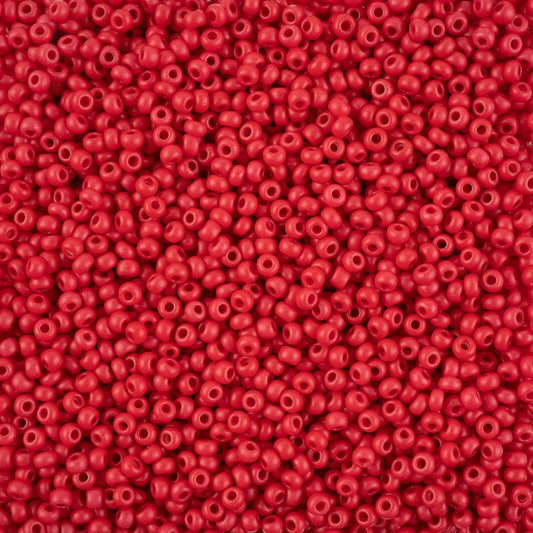 Czech Seed Bead 8/0 apx22g Vial Terra Intensive Red Matt