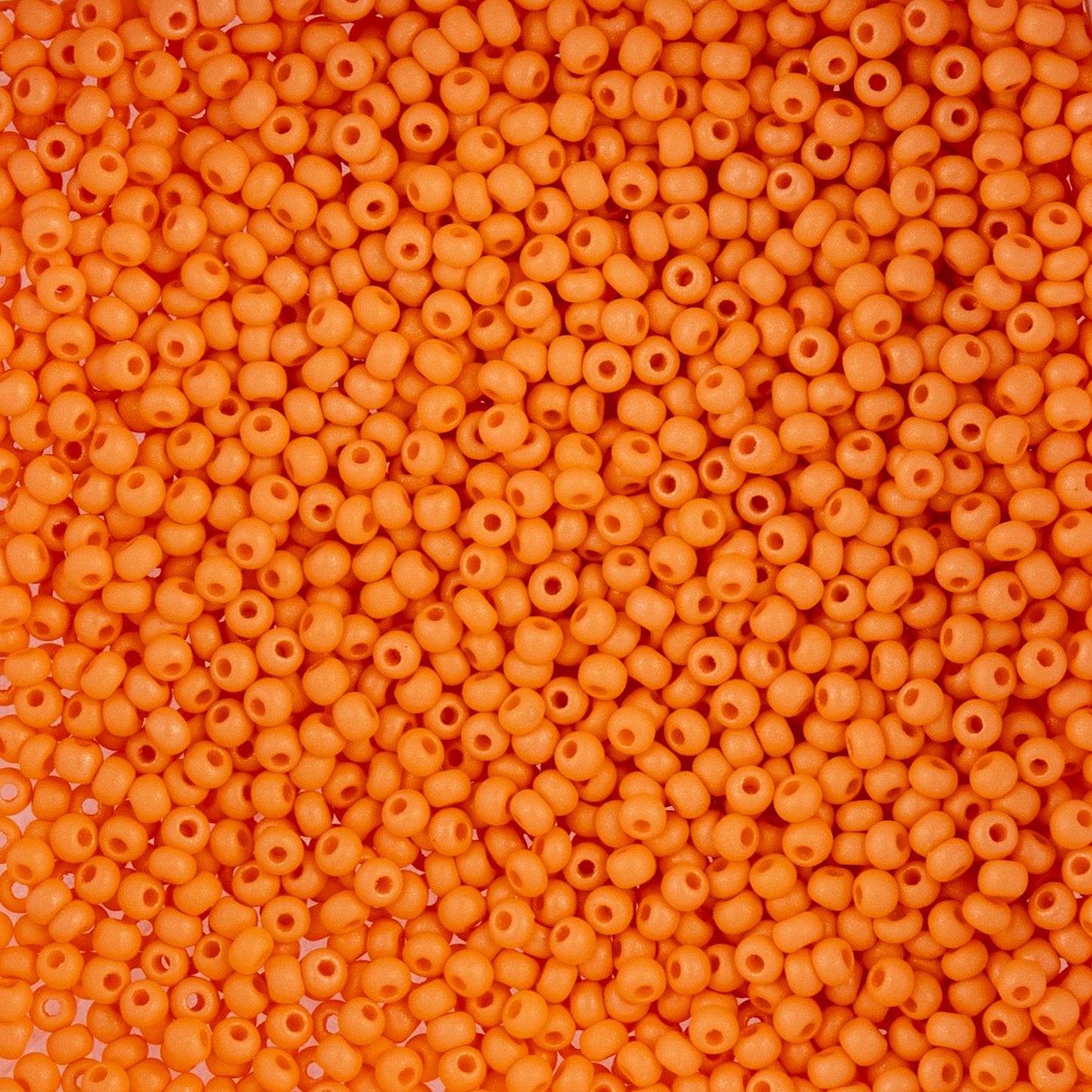 Czech Seed Beads apx. 22g Vial 10/0 Opaque Orange Matt