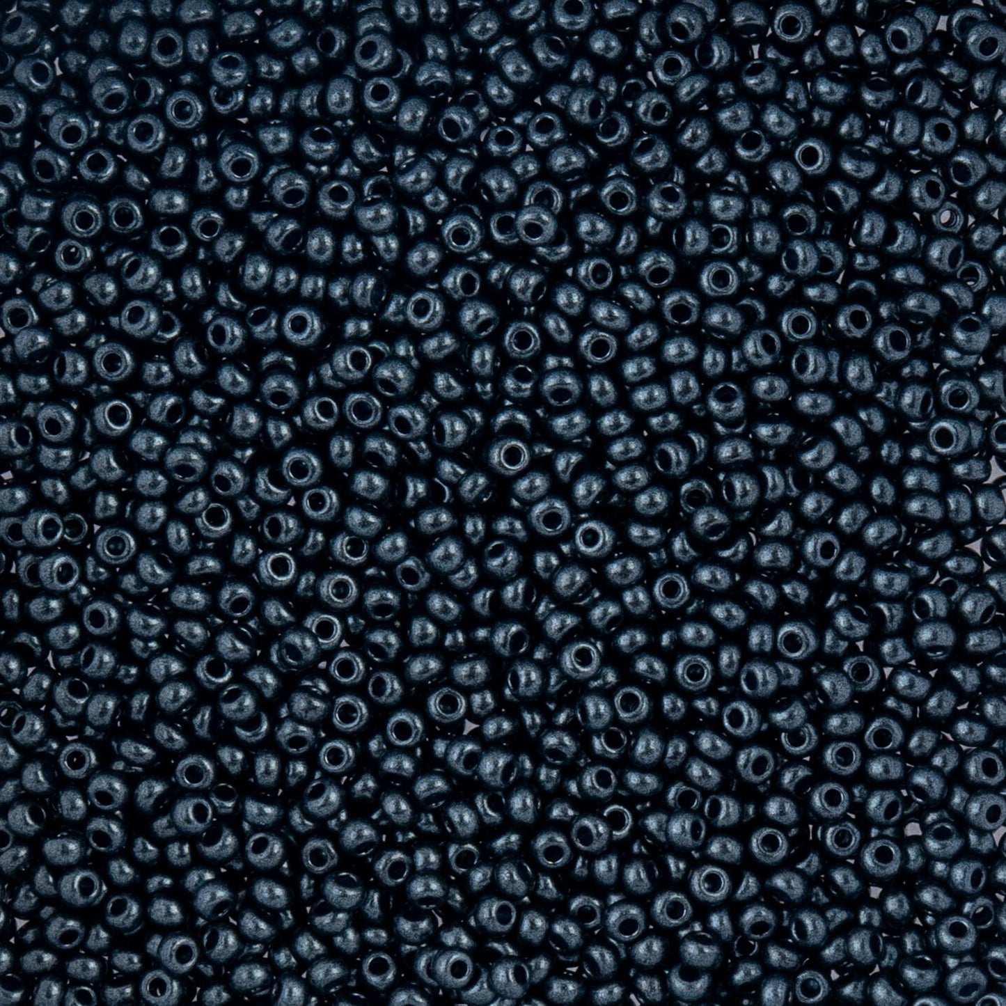 Czech Seed Beads apx. 22g Vial 10/0 Jet-Terra Pearl Blue Dyed