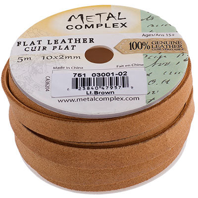 Flat Leather 10x2mm (5m spool) Light Brown