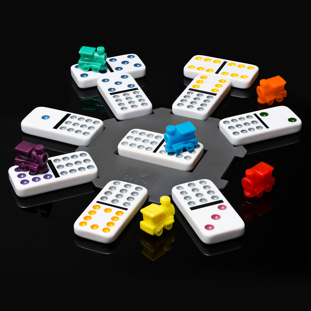 DOMINOES - MEXICAN TRAIN - DOUBLE 12 - COLOR - DLX w/CASE