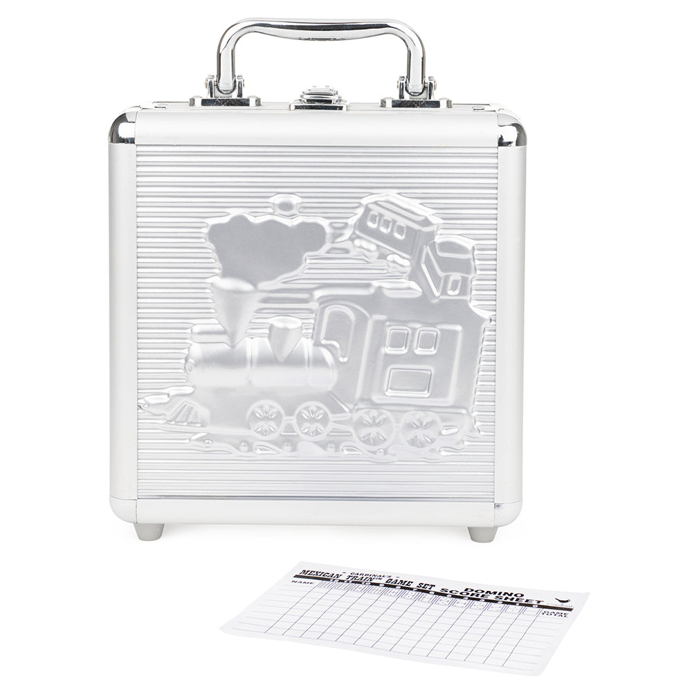 DOMINOES - MEXICAN TRAIN - DOUBLE 12 - COLOR - DLX w/CASE