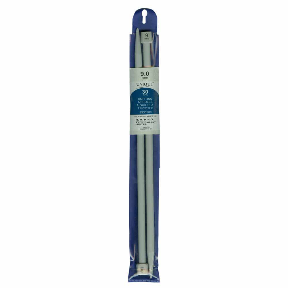 UNIQUE KNITTING Single Point Knitting Needles 30cm (12″) Plastic - 9mm/US 13
