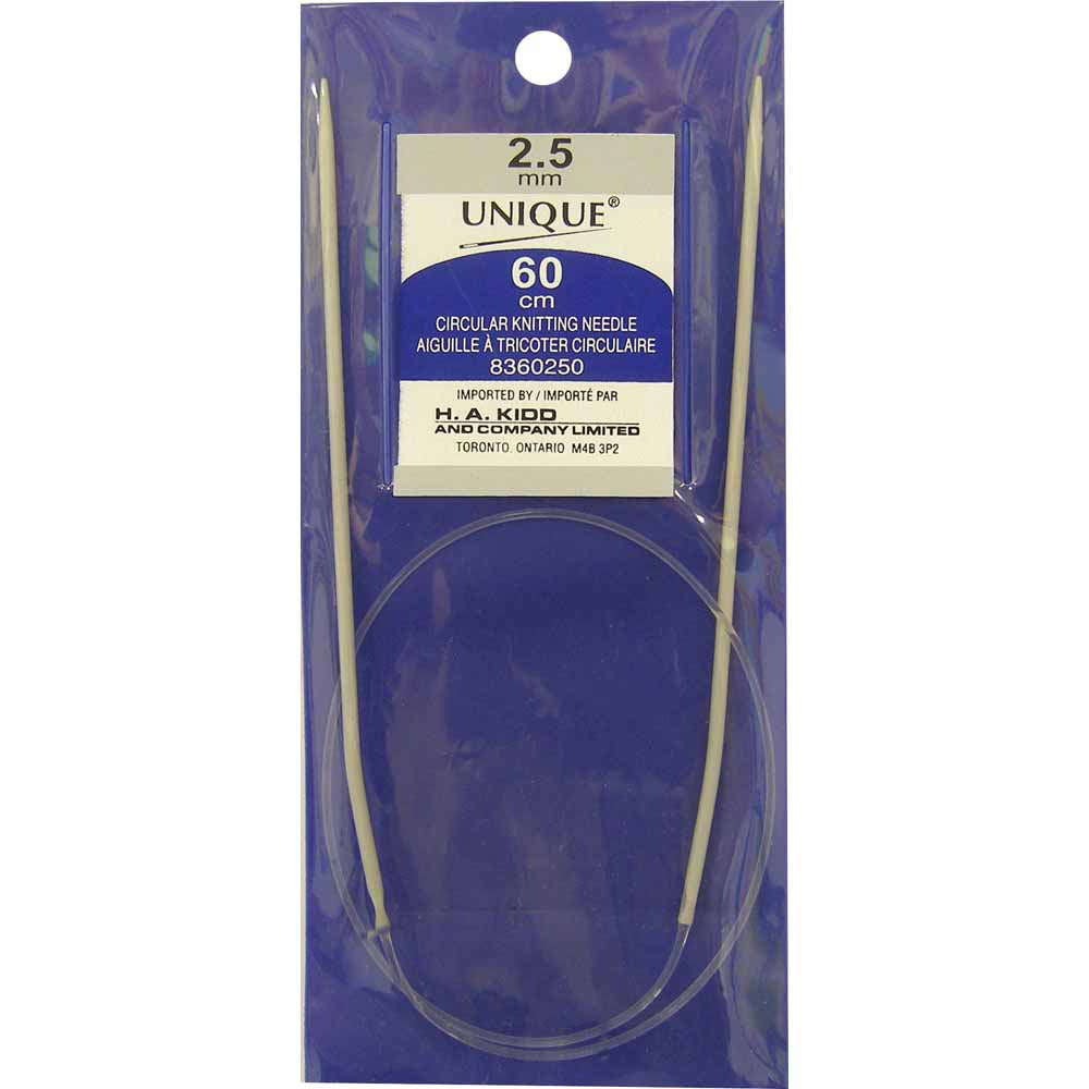 UNIQUE KNITTING Circular Knitting Needles 60cm (24″) Aluminum - 2.5mm