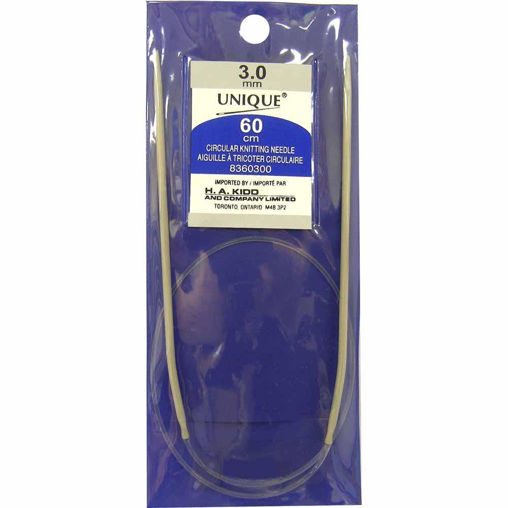 UNIQUE KNITTING Circular Knitting Needles 60cm (24″) Aluminum - 3mm/US 2