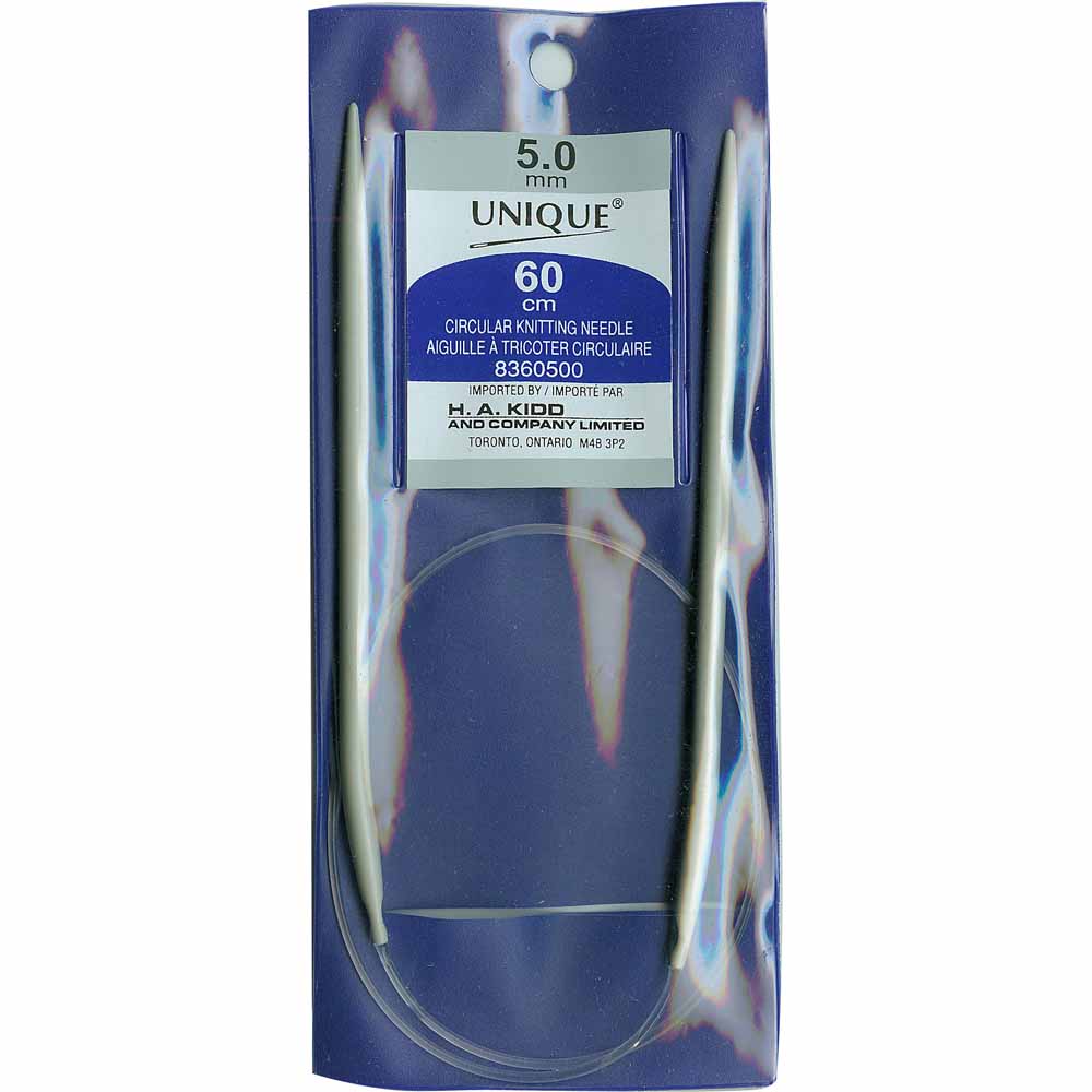 UNIQUE KNITTING Circular Knitting Needles 60cm (24″) Aluminum - 5mm/US 8