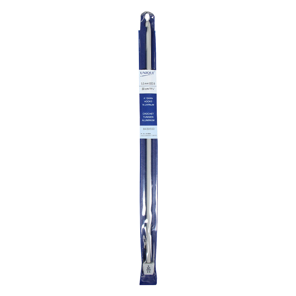 UNIQUE CROCHET Tunisian/Afghan Crochet Hook 30cm (12″) Aluminum - 5.5mm/US I-9