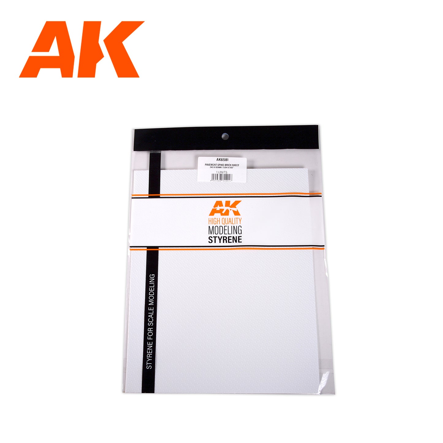 AK Interactive Textured Styrene Sheet - Pavement Spike Brick Sheet - 245x 195mm x 1 Unit