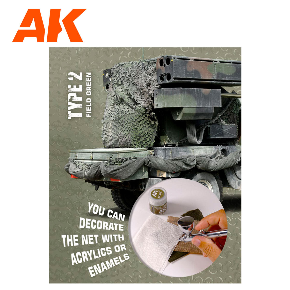 AK Interactive Regular Camouflage Net Type 2 Field Green