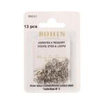 BOHIN Spring Hooks/Eyes Nickel - Blister Number 3