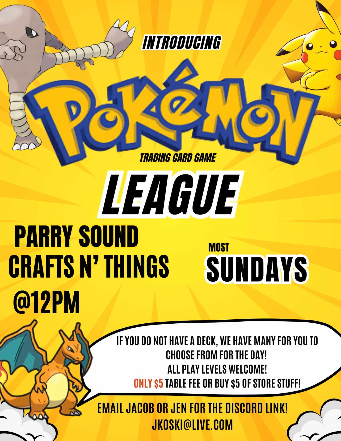 Pokemon League Play Most Sundays