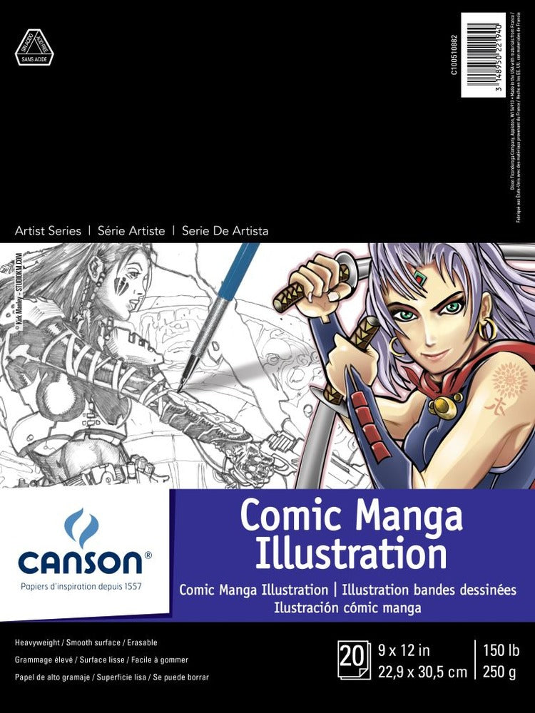 Canson Comic & Manga Illustration Paper Pad, 9" x 12"