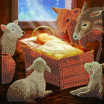 Craft Buddy "Baby in a Manger" Crystal Art Card Kit