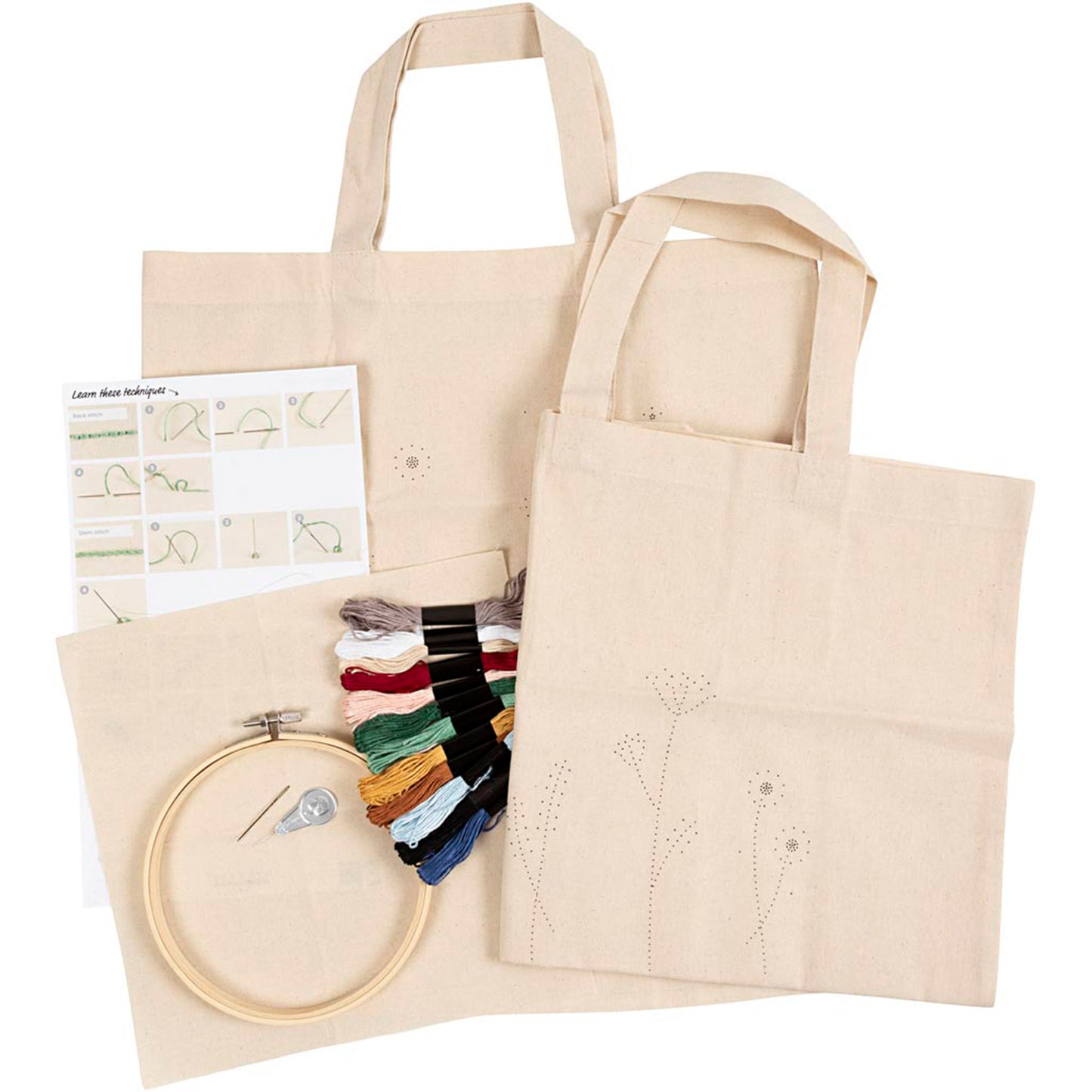 CREATIV COMPANY Embroidery Starter Craft Kit 18.6cm x 5cm x 31.4cm (7.32in x 1.96in x 12.36in) - Flowers