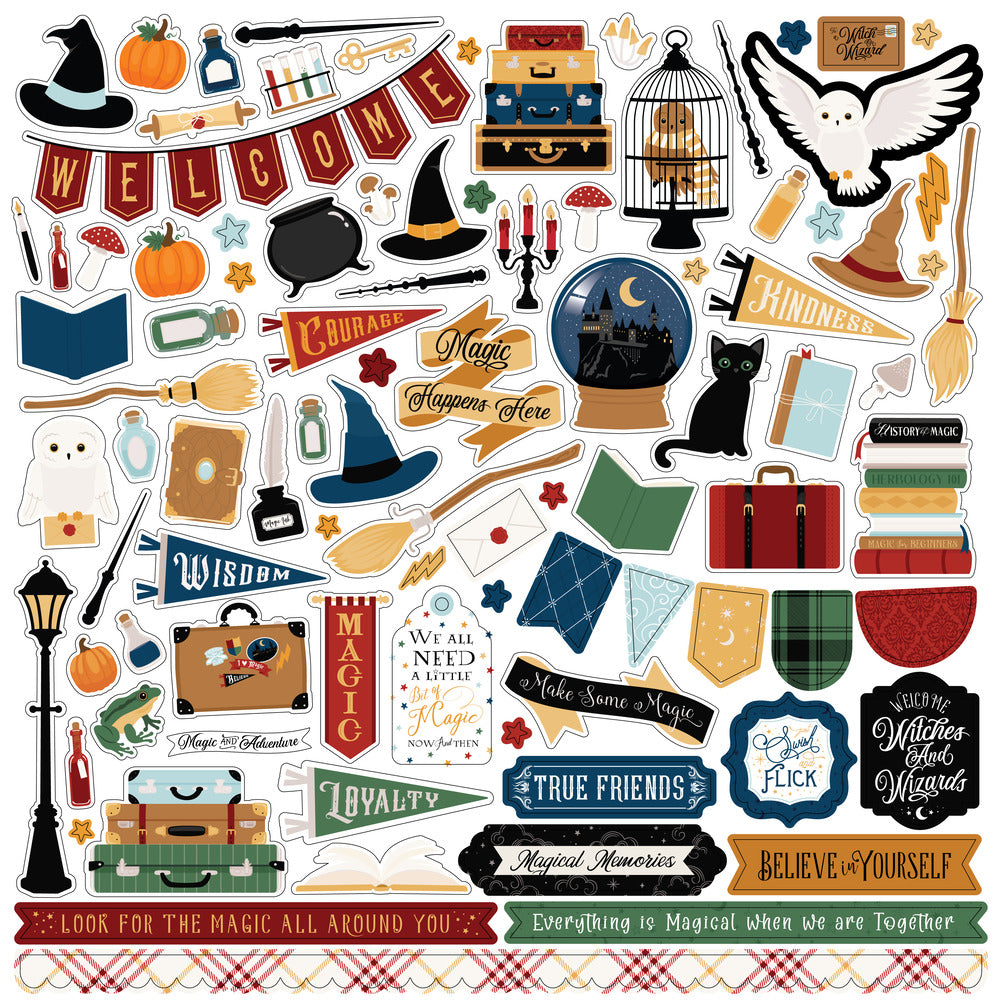 12X12 Element Sticker Sheet, Wizards and Company