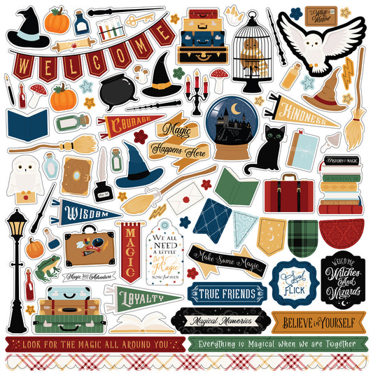 12X12 Element Sticker Sheet, Wizards and Company
