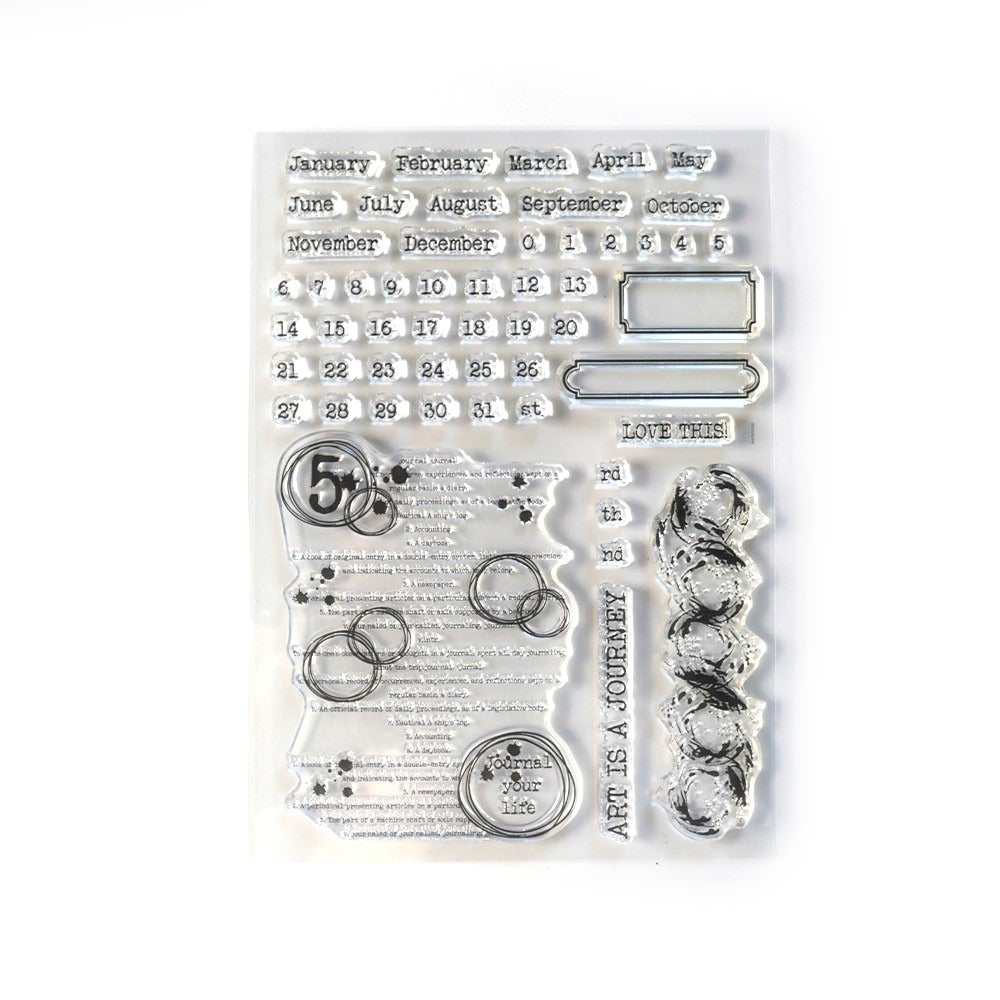 Clear Stamp, Journal Dates and Months