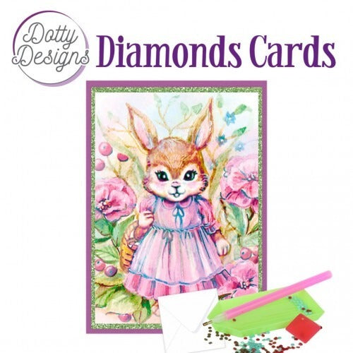 Dotty Designs Diamond Card Kit, Rabbit in Dress