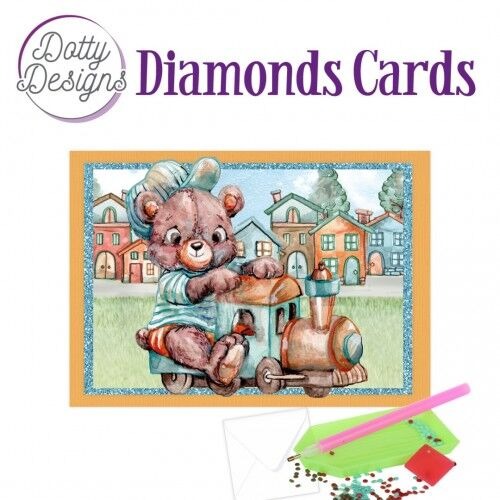 Dotty Designs Diamond Card Kit, Teddybear on Train