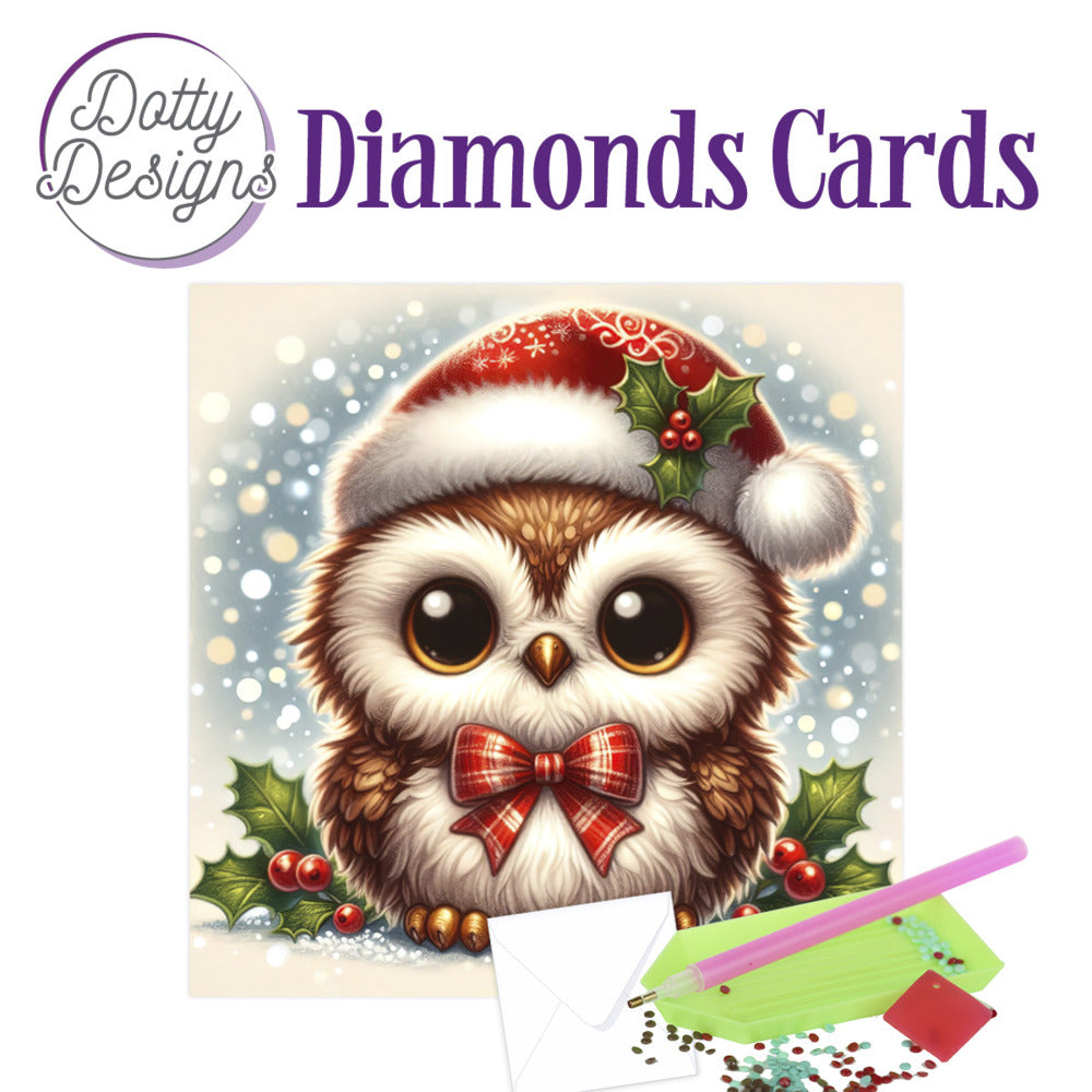 Dotty Designs Diamond Card Kit, Christmas Owl 2