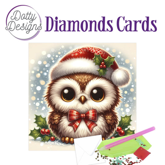 Dotty Designs Diamond Card Kit, Christmas Owl 2