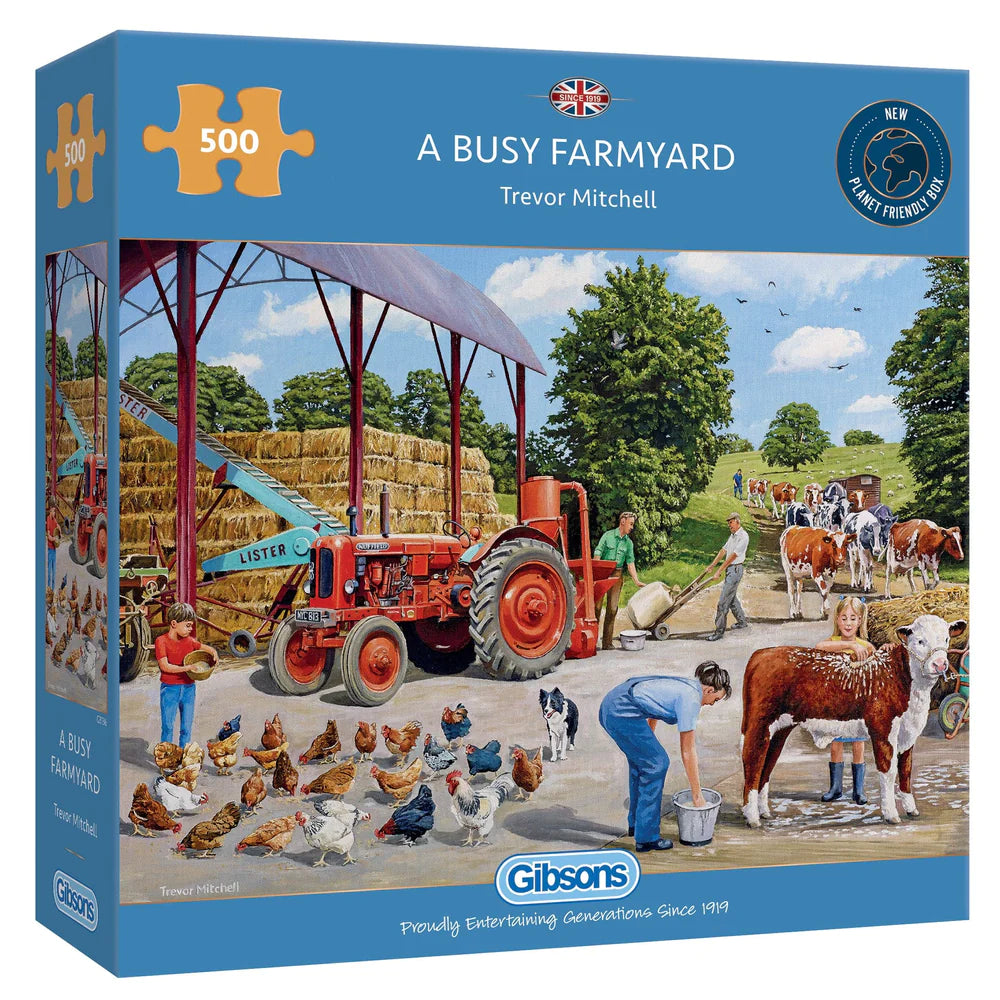 A BUSY FARMYARD 500 PIECE JIGSAW PUZZLE