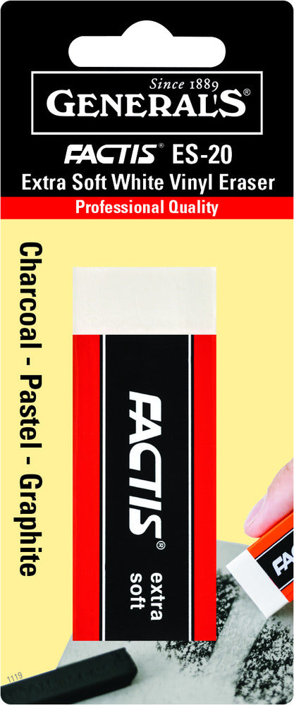 Factis White Vinyl Eraser, Extra Soft