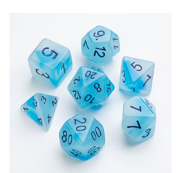 Glow Series: Icy Crumbs: RPG Dice Set (7 pcs)