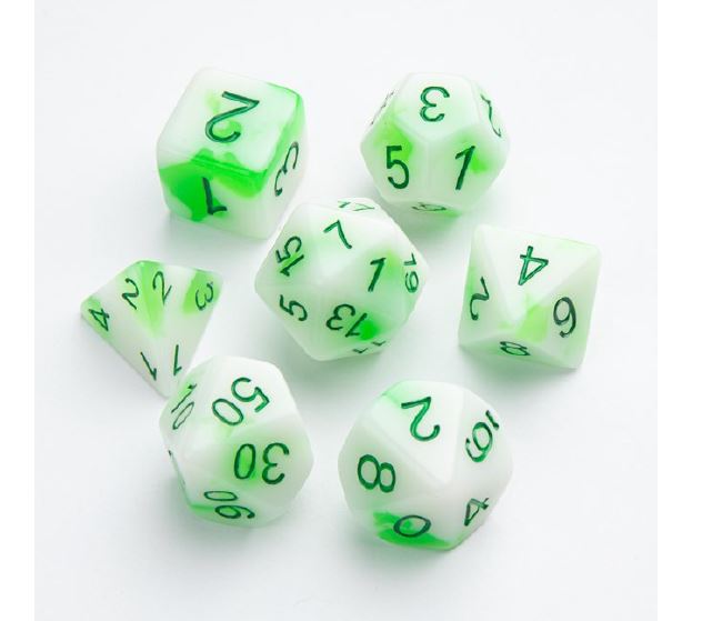 Glow Series: Toxic Stones: RPG Dice Set (7 pcs)
