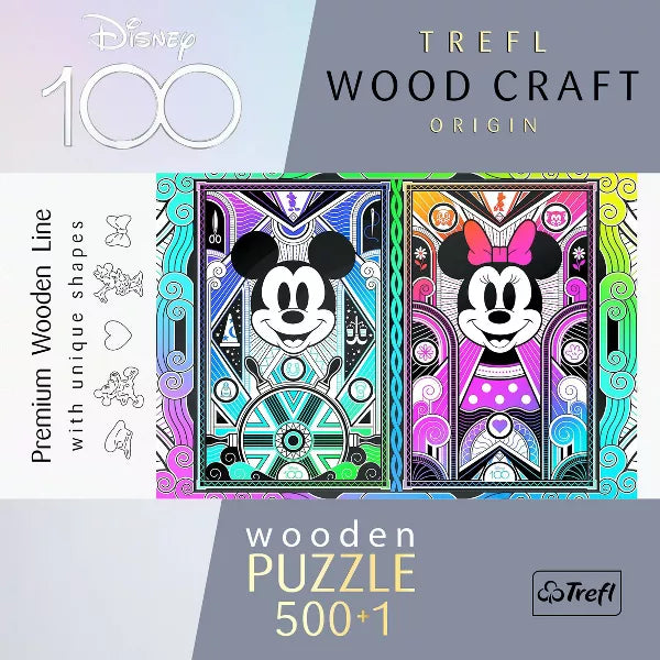 Puzzle: Woodcraft: Mickey and Minnie Mouse Special Edition 500-1pc