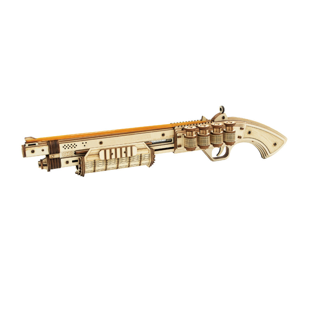 3D Mechanical Wooden Puzzle, Terminator M870 Rubber Band Gun