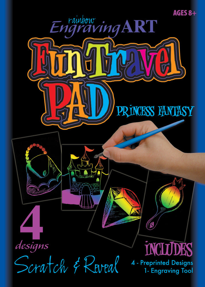 Engraving Art Fun Travel Pad, Princess Fantasy