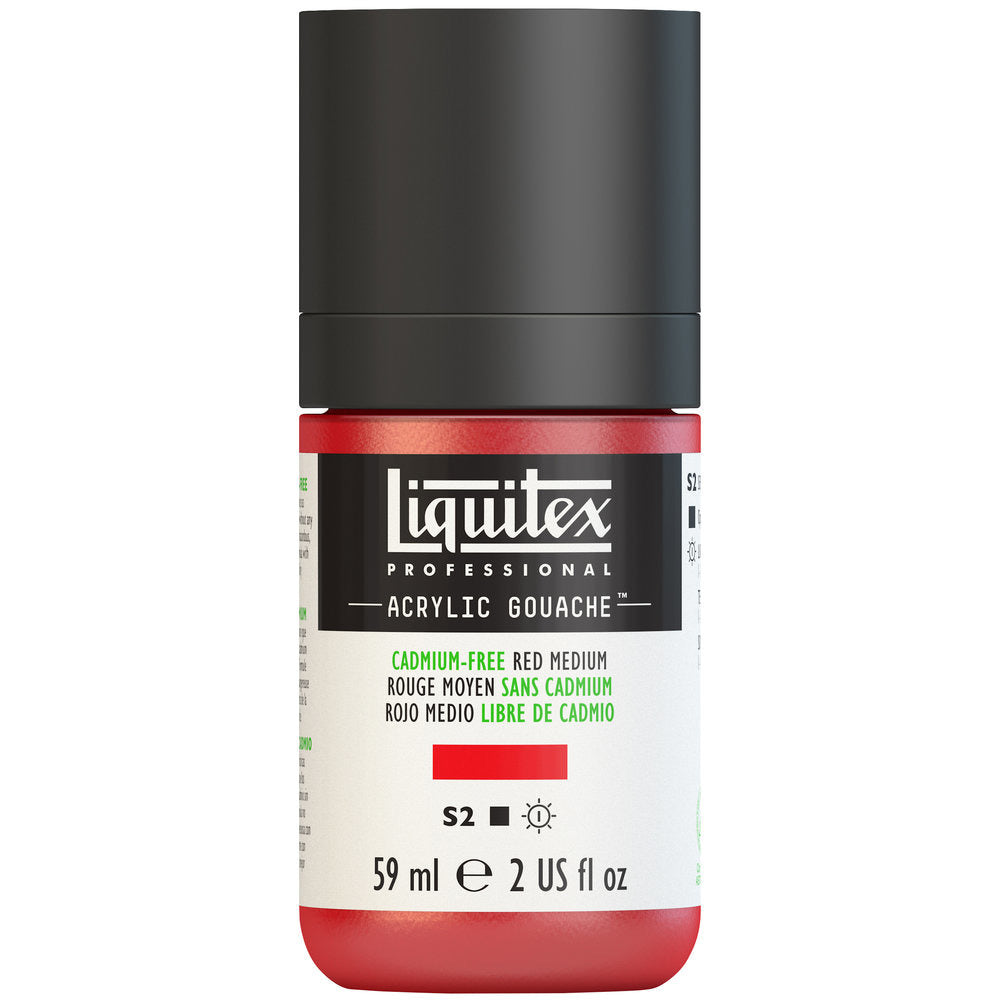 Acrylic Gouache 59ml Bottle, Cadmium-Free Red Medium