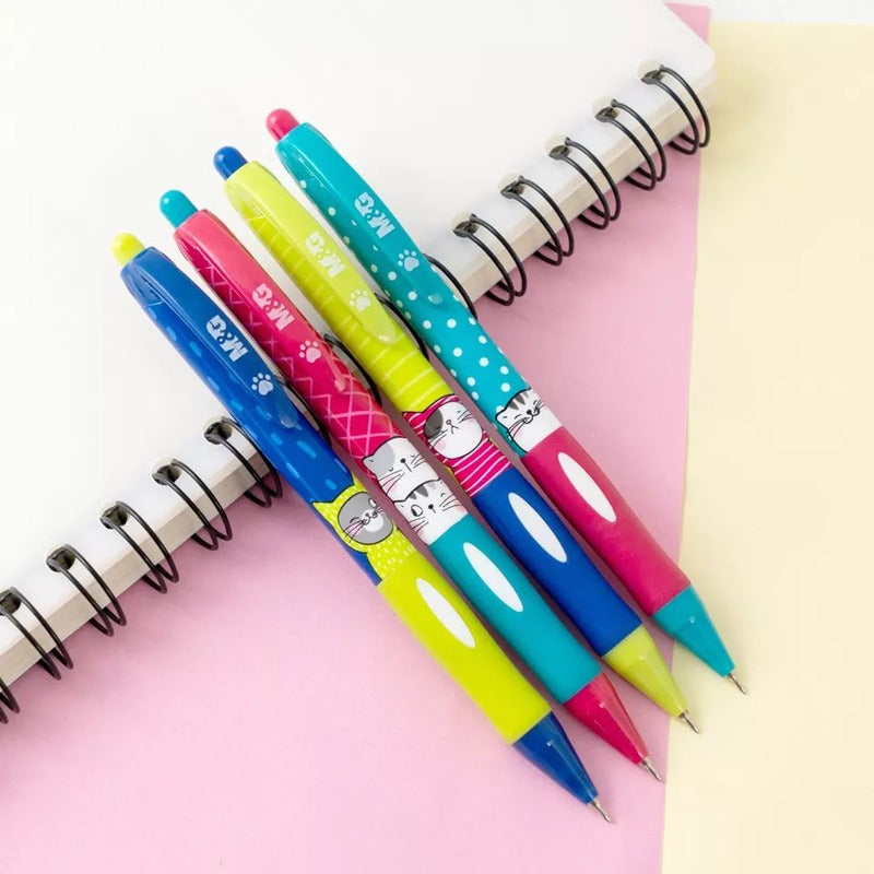 So Many Cats Retractable Ballpoint Pen Display, Scented Comfort Rubber Grip - 0.5mm (50pc)