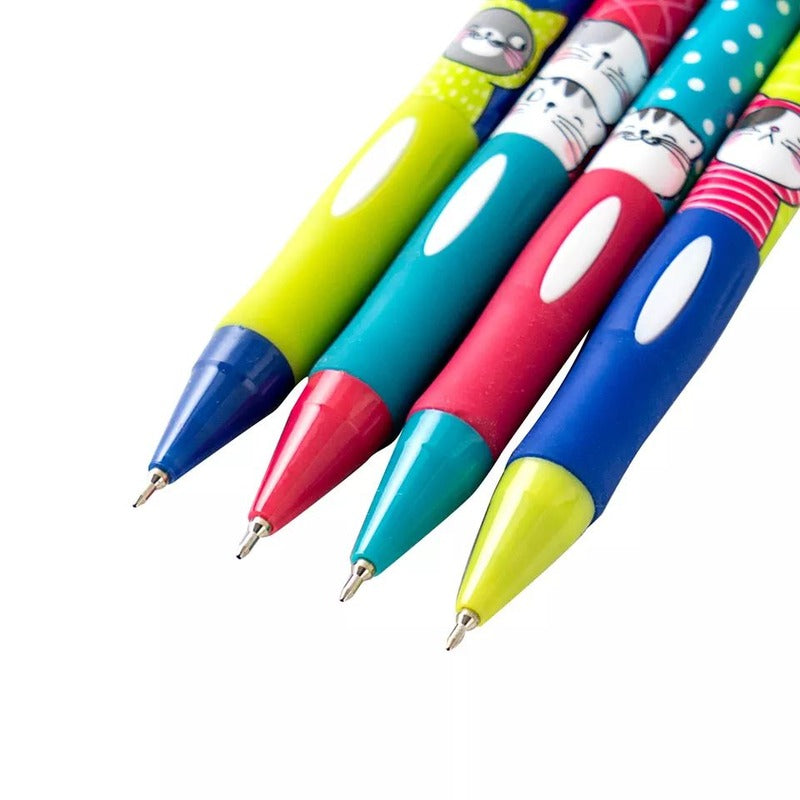 So Many Cats Retractable Ballpoint Pen Display, Scented Comfort Rubber Grip - 0.5mm (50pc)