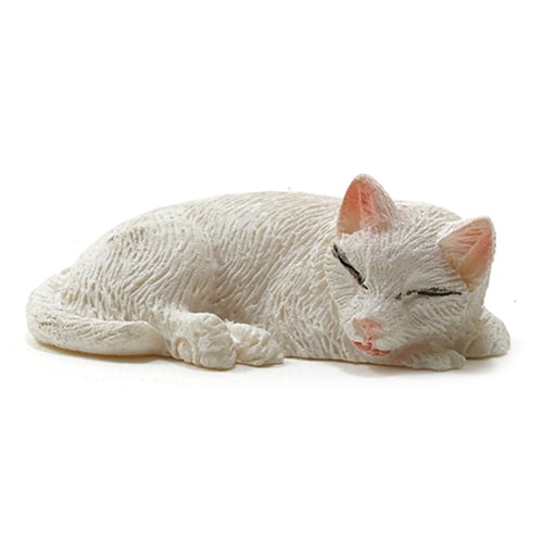 Miniature - Sleeping White Cat