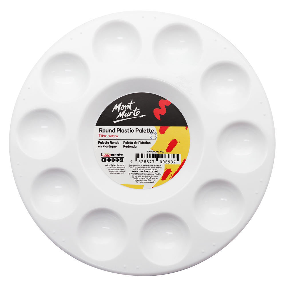 MONT MARTE Round Plastic Palette - 63⁄4″ (17cm)
