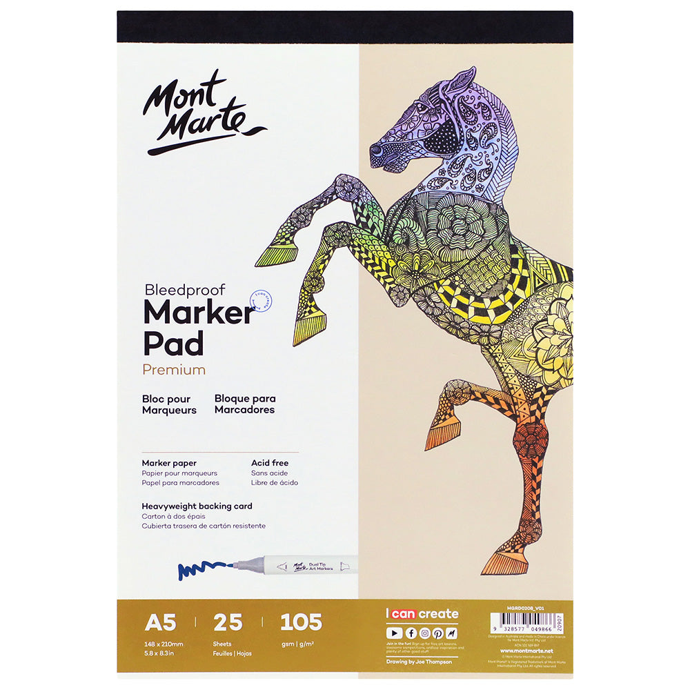 MONT MARTE Bleedproof Pad 105gsm A5 25 Sheets