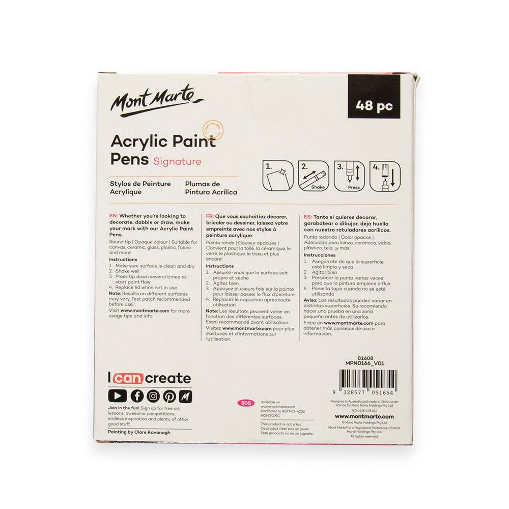 MONT MARTE Acrylic Paint Pens - Broad Tip 48 pcs