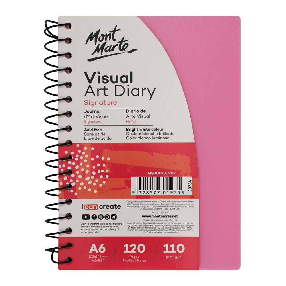MONT MARTE Visual Art Diary PP Coloured Cover A6 - 120pgs