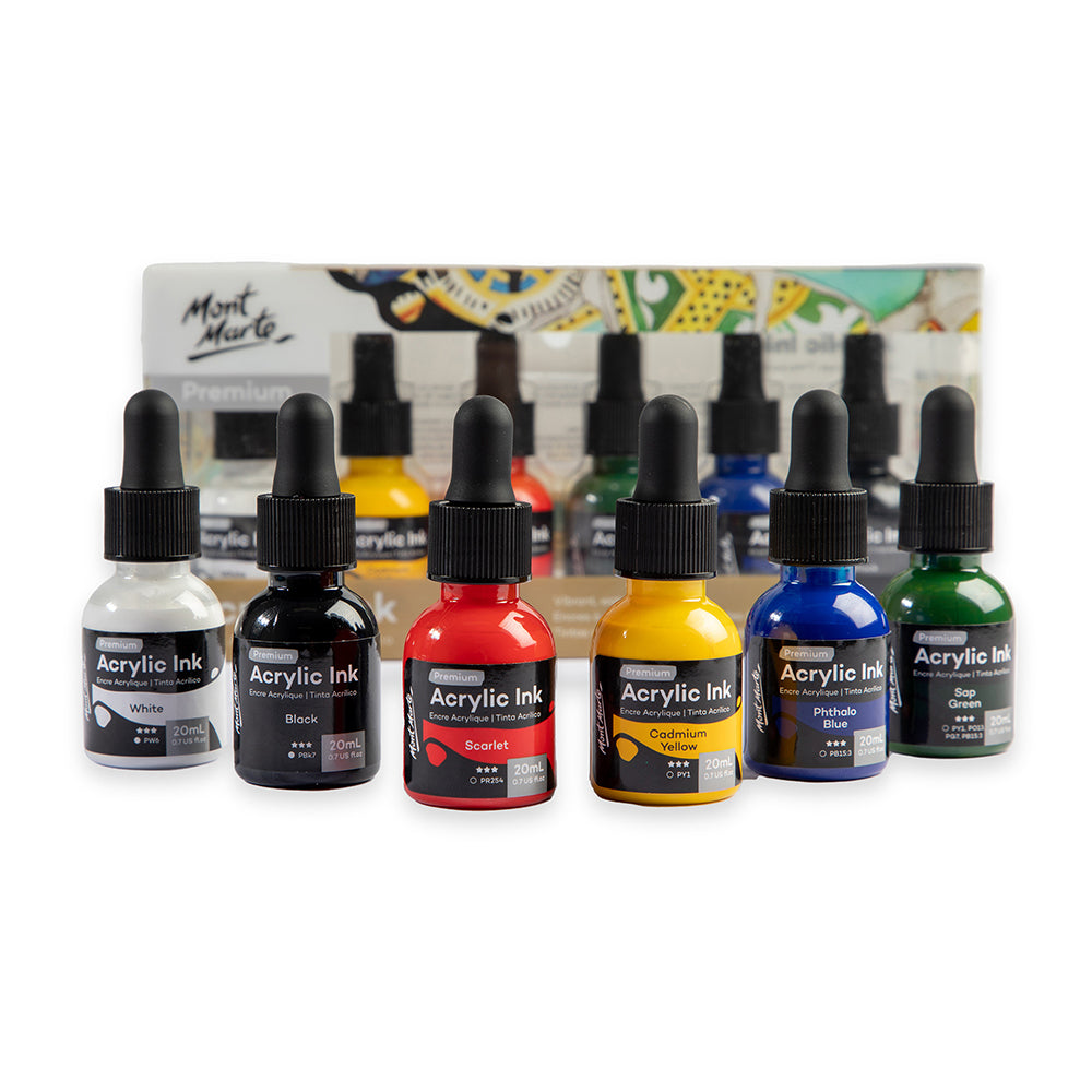 MONT MARTE Acrylic Ink - 6 pcs x 20ml (0.7 US fl.oz)
