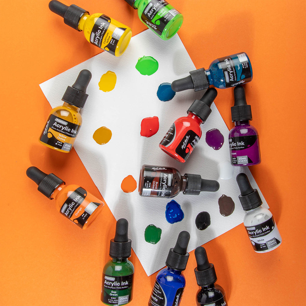 MONT MARTE Acrylic Ink - 12 pcs x 20ml (0.7 US fl.oz)