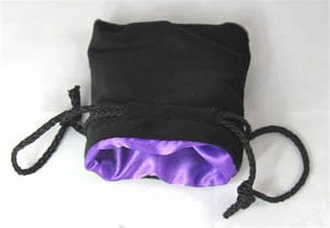 Koplow DICE BAG - SATIN-LINED: LARGE BLACK/PURPLE