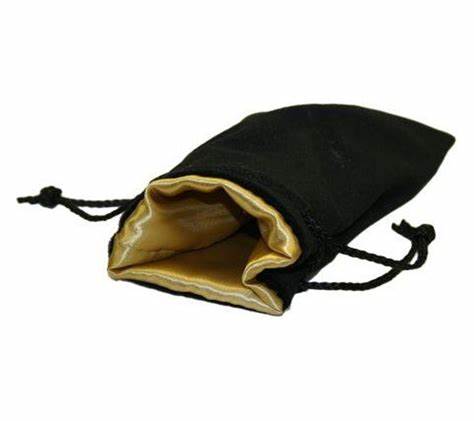 Koplow DICE BAG - SATIN-LINED: LARGE BLACK/GOLD