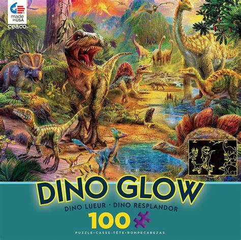 Dino Glow Dino Landscape 100 Piece Jigsaw Puzzle
